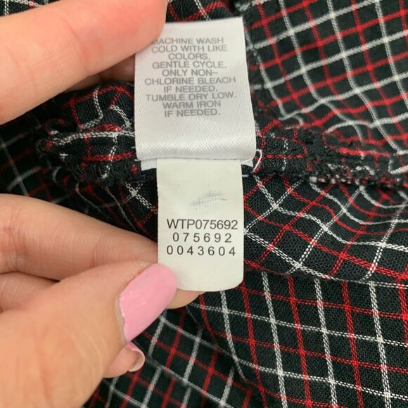 J Jill Shirt Womens Petite Large Multi Plaid Double Cloth Pearl Button Up Tunic - Picture 11 of 15